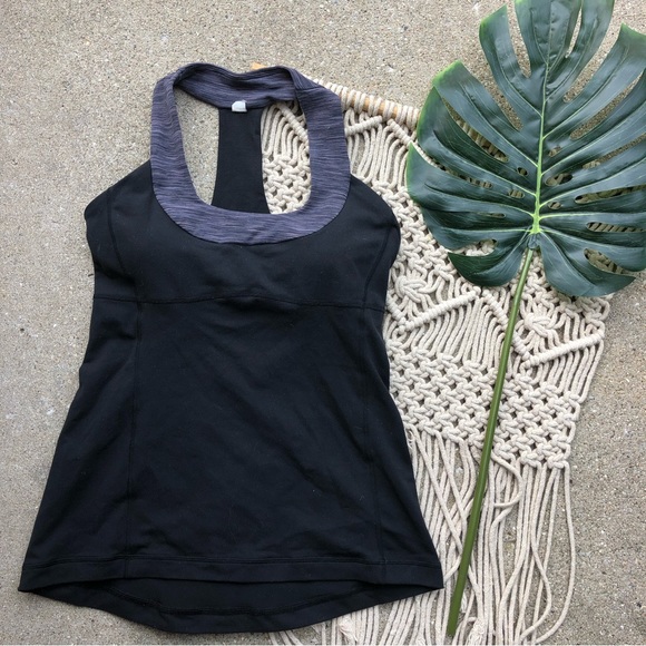 Luluemon Black Scoop Neck Tank Top Size 6 - Picture 2 of 9